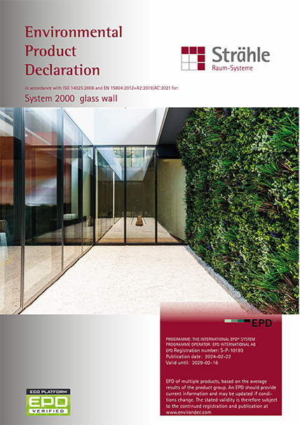 EPD Zertifikat System 2000 Glaswand